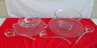 Imperial Candlewick Lot 2 Platters - Punch Bowl - 10" Bowl - 3 Ladles | eBay