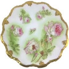 Coronet Limoges Antique Plate Pink and White Roses. For Sale ...