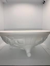 Vintage White Milk Glass Bowl Rose 3 Footed Imperial Dish ...