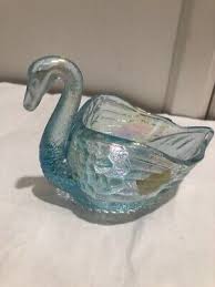 Imperial Lenox Blue Clear Glass Swan Trinket Dish Pre Owned ...