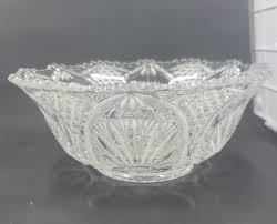 Vintage Cut Glass Crystal Bowl w/Intricate Pattern Scalloped ...