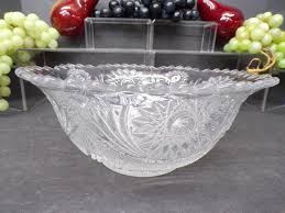 2309 Hobstar Pattern Clear Pressed Glass 8.25" Vintage Bowl ...