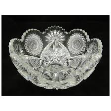 J Hoare Corning Signed Cut Glass Bowl. For Sale at Ruby Lane