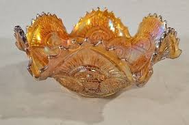 Stunning Vintage Iridescent Carnival Glass Bowl, Hobstar and Petal Designs | eBay