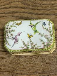 Imperial Porcelain Spring Hummingbird Jewelry Trinket Box by J. S. Nicol, Inc. | eBay