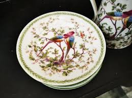 VICTORIA CHINA AUSTRIA EXOTIC BIRDS, ANTIQUE HOT WATER JUG AND 6 PLATES | eBay