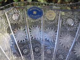 VINTAGE BOHEMIA QUEEN LACE 24% LEAD HAND CUT CRYSTAL BASKET 8'' MINT NIB | eBay