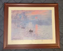 Claude Monet Sunrise Framed Art Print Painting 1872 23.5” X ...