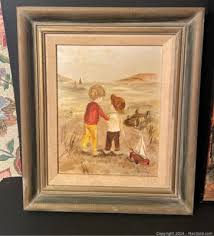 J E Judge aka Janet Greenleaf Framed Oil Paintings - Set of ...