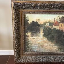 Frits Thaulow - Village On The Bank Of A Stream - Framed Reproduction Print | eBay