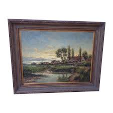Willard Pastoral Landscape Oil Painting | Chairish