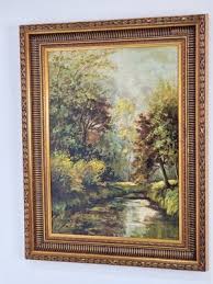 J. De Borge, Forest Landscape, 1970s, Oil on Canvas, Framed for sale at Pamono