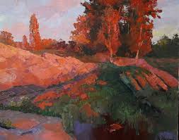 Oil Painting Canvas Bagrova Cliff Over The Dnieper Serdyuk ...