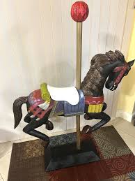 Vintage Wooden Hand-Carved Carousel Horse | Chairish