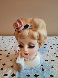 Vintage Lady Head Vase 1961 Inarco E-19 3/5 4 3/4" tall | eBay