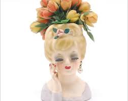 1963 INARCO Lady Head Vase #E-480 With Original Flowers ...