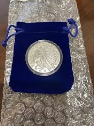 1oz Incuse Indian Silver Round GSM .999 Fine Silver in a ...