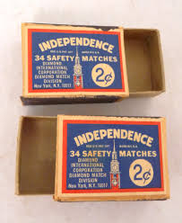 2 Vintage Independence Safety Match Boxes Advertising Empty ...