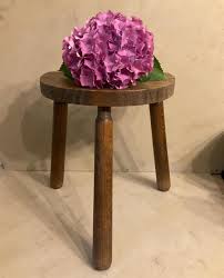 French Vintage Milking Stool: Handcrafted Wooden Plant Stand ...
