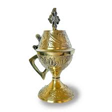 Censer, 4-1/4" tall, brass with floral design - Ancient ...