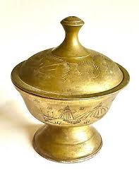 Vintage Indian Brass Incense Burner Pot With Lid 3.5 ...