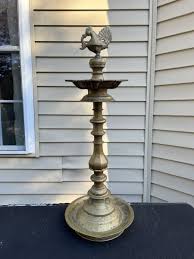 antique newari brass oil lamp