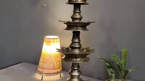 Antique Brass Peacock Oil Lamp: Three-layer Annam Design ...