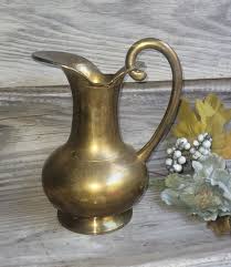 Vintage Brass Water Pitcher | Solid Brass - Etsy