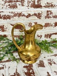 Large Vintage Brass Water Pitcher; Brass Jug With Handle; Brass Vase; Spring/summer Flower Decor; Centerpiece; Decorative Brass; - Etsy Australia