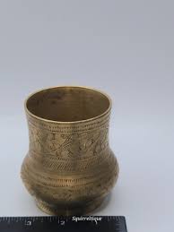 1900s Brass Detailed Engraving Panchpatra Pot • Religious ...