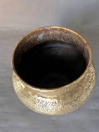 Antique Brass Planter with Animal Motifs | Chairish