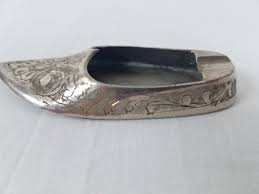 LOT OF 2 Matching Vintage Hand Crafted Solid Brass SHOE Ash ...