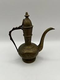 Small Brass Tea Pot Etched Design Patina Metal Ornate Vintage - India | eBay