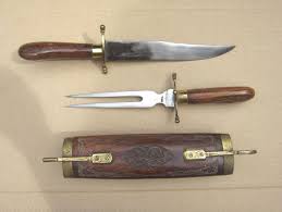 Antique Indian Bowie Carving Set 1500-/