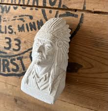 Vintage 1946 Chalkware Native American Indian Figurine - Etsy