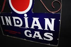 Sold at Auction: Porcelain Indian Refining Co Gasoline Sign