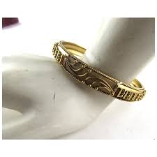 Gold Tone Decorated Bangle. For Sale at Ruby Lane