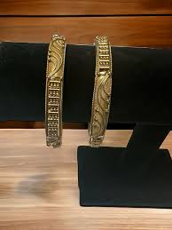 Skinny Goldtone Bangles Intricate Mesh & Swirl Design | eBay
