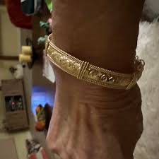 14k Gold Bracelet Women, Gold Bangle Bracelet, Handmade ...