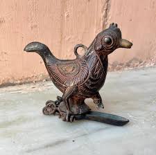 Old Hand Carved Bronze Parrot Statue, Decorative Parrot ...