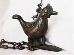 Old Hanging Bronze Oil Lamp in the Share of a Bird India - Etsy