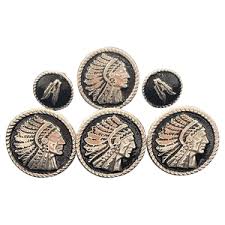 CBCONCH 124F Silver Indian Head Dress with Feathers Conchos | Corriente Buckle