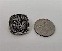 17mm Native American Indian Chief Buttons, 12 pcs