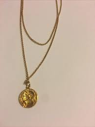 Genuine Roman Coin Yellow Gold Sterling Silver Necklace MADE in ITALY | eBay