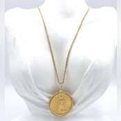 1924 Walking Liberty gold coin pendant on rope chain - U.S. Auction Brokers
