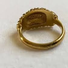 Vintage | Jewelry | Vtg Gold Dome Cz Diamond Chunky Croissant Ring | Poshmark