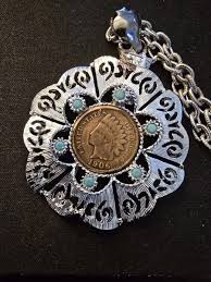 1906 Indian Head Penny Necklace ￼ pendant Stamped CENTRAL ...