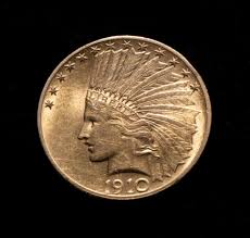 Sold at Auction: 1910 INDIAN HEAD $10 GOLD COIN