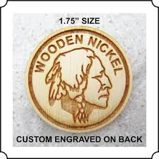 Custom Engraved Wooden Nickel Tokens - 1.75" - Company Logo ...