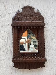 Indian Handcarved Wooden Wall Mirror, Jharokha Mirror, Wall ...